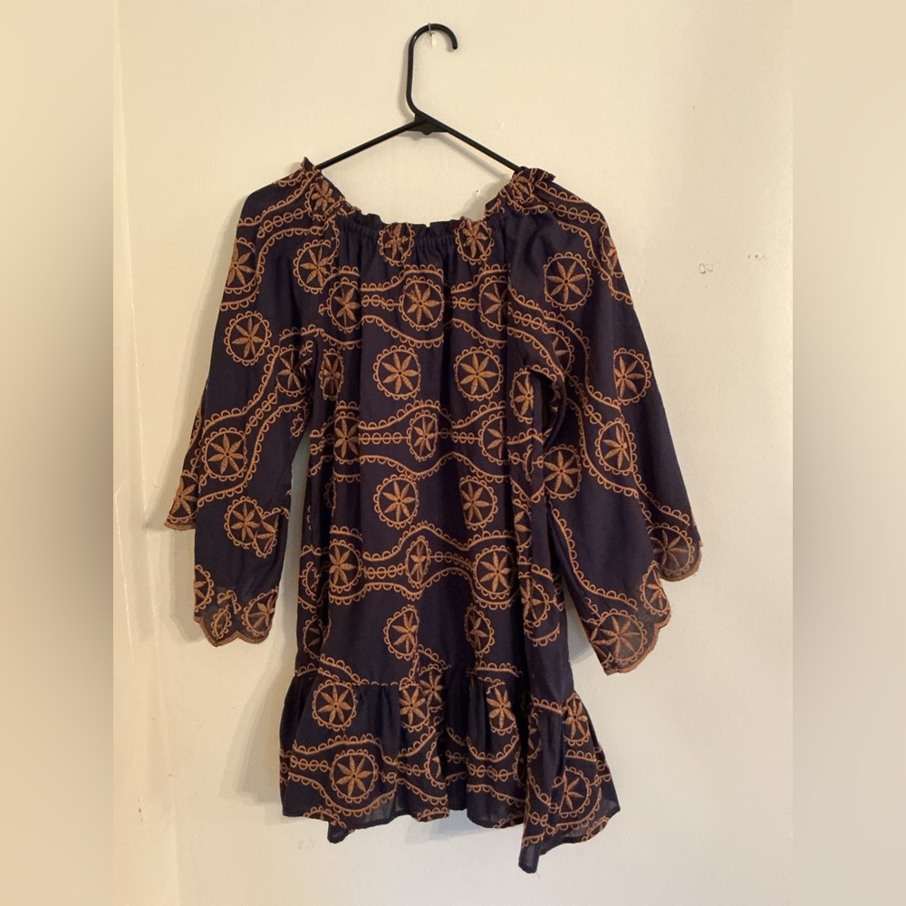NWOT SZ M Juan de Dios  On/Off-Shoulder Embroidered cotton Summer Dress